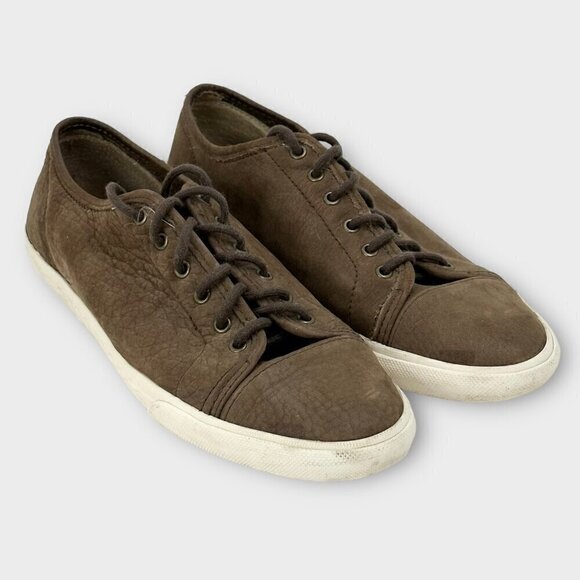 Frye Mindy Low Rise Leather Sneakers Chocolate Brown - Picture 11 of 11